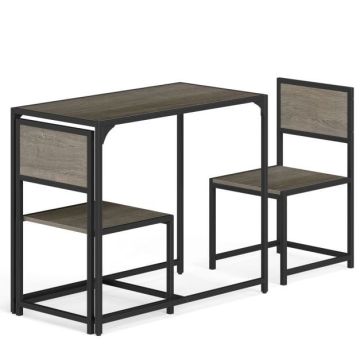 Dining set, 3-piece, Grey, 90 × 76 × 47 cm