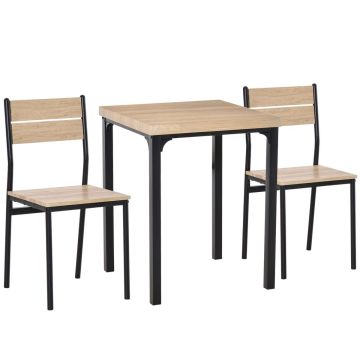 Ruokailuryhmä, 3-osainen, 2 tuolilla, 60 × 76 × 60 cm