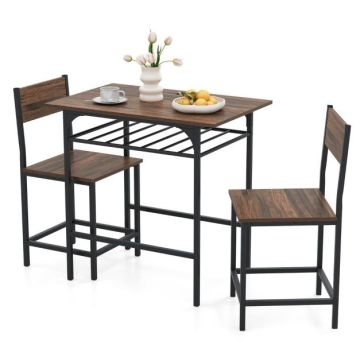 Dining set, 3-piece, with 2 chairs, 80 × 52.5 × 77 cm