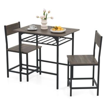 Dining set, 3-piece, with 2 chairs, 80 × 52.5 × 77 cm