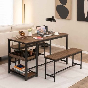Dining set, 3-piece with 2 benches, 139 × 75 × 59 cm