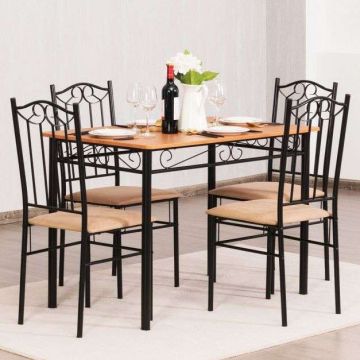 Dining room set, Table and 4 chairs, 110.49 × 69.85 × 76.2 cm