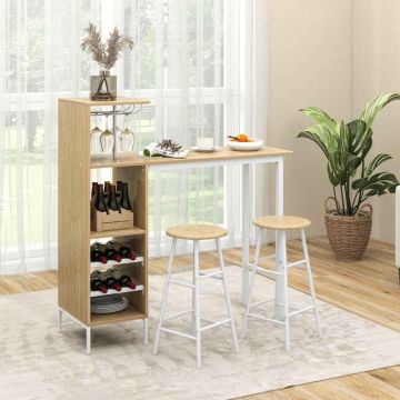 Dining set, with 2 chairs, 120 × 120 × 40 cm