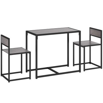 Ruokailuryhmä, 2 tuolilla, Harmaa, 90 × 76 × 47 cm