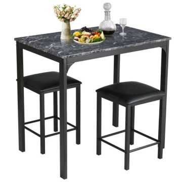Dining set, With 2 stools, 90 × 60 × 82 cm