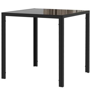 Ruokapöytä, 4 hengelle, Musta, 75 × 75 × 75 cm