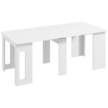Ruokapöytä, jatkettava, enintään 6 henkilölle, Valkoinen, 60–180 × 75 × 85 cm
