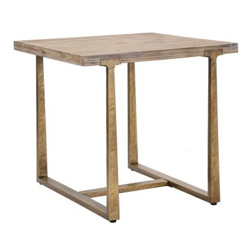 Dining table Mauro Ferretti ANKARA, square, brown and gold, 80 × 76 × 80 cm