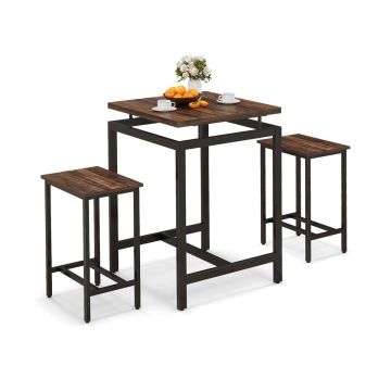Dining table, with adjustable leg supports, 61 × 90.17 × 61 cm