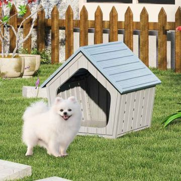 Waterproof cat house with ventilation holes and sloping roof, 59.5x57x58 cm