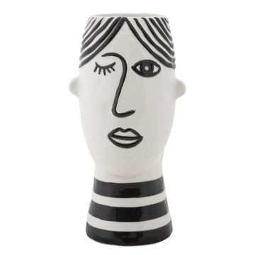 Maljakko, Valkoinen ja musta, 13,2 × 26,3 × 11,8 cm