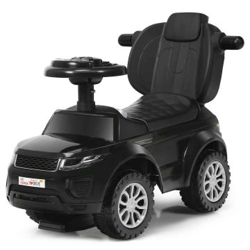 Ajettava auto, 3-in-1, musta, 35 × 17 × 33 tuumaa