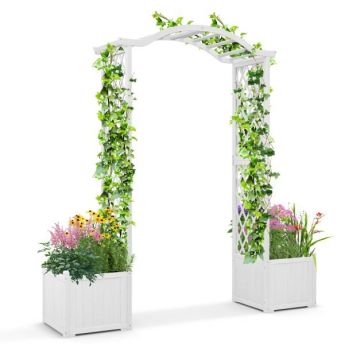 Istutuslaatikkosarja koristekaarella, 2 kpl, 72 × 16,5 × 79 tuumaa