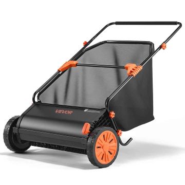 Газонная подметальная машина VEVOR S19-002A, ручная, 80 × 127 × 43 см