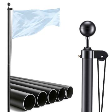 Флагшток VEVOR UP-QGTJ30, секционный, Чёрный, Ø5,16 × 914 см
