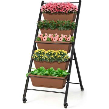 Vertical raised bed, 5-tier, 57 × 74 × 132 cm
