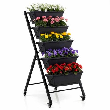 Vertical planting system, 5-tier, 5 modules, 58.42 × 68.58 × 116.84 cm