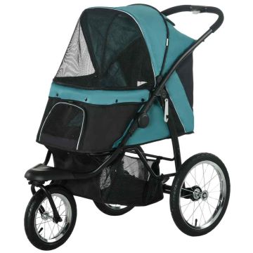 Коляска для собак PawHut 111x58x107см, черно-зеленого цвета