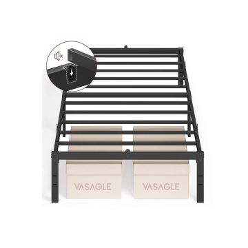 Single bed frame VASAGLE RMB132B01, 90 × 200 cm, Black, 200 × 90 × 35.6 cm