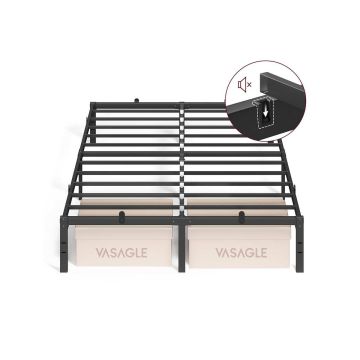 Single bed frame VASAGLE RMB134B01, 90 × 200 cm, Black, 200 × 140 × 35.6 cm