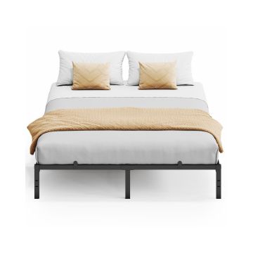 Single metal bed frame 90 x 200 cm, ink black