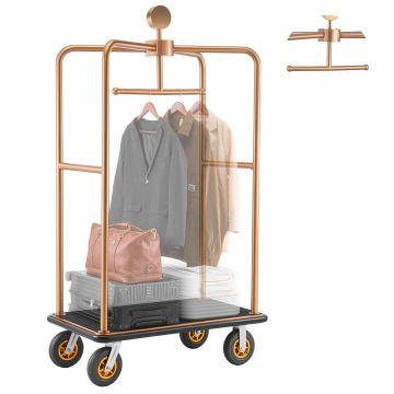 Hotellin matkatavarakärry VEVOR X-123B-RG, 544,31 kg, Vaaleanpunainen, 1080 × 650 × 1960 mm