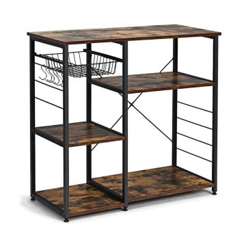 Kitchen shelf, 6 hooks, 90.17 × 85.09 × 40.64 cm