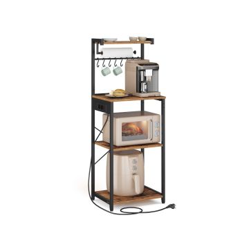 Kitchen shelf VASAGLE KKS013KD02, 4-tier, brown/black, 45 × 140 × 40 cm