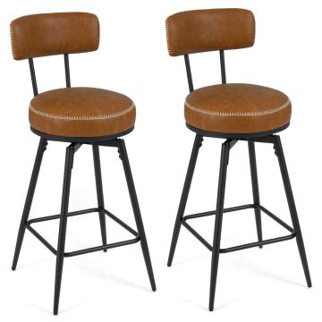 Kitchen island stool set, 2 pcs, Brown and black, 46 × 98 × 41 cm