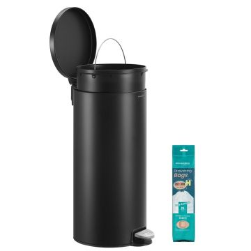 SONGMICS Kitchen Trash Can, With Pedal, 29.5 × 63 × 37.1 cm