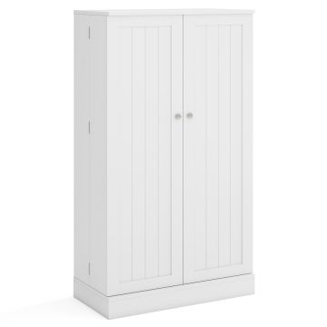 Kitchen cabinet, 5 tiers, 6 door shelves, Grey/white, 59 × 104 × 30 cm