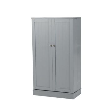 Kitchen cabinet, 5 tiers, 6 door shelves, Grey/white/black, 59 × 104 × 30 cm