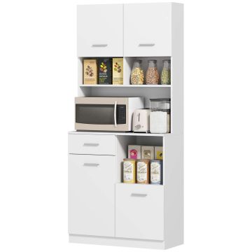 Keittiön kaappi Homcom 80x35x180cm, valkoinen väri