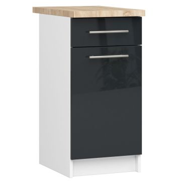 Keittiökaappi OLIWIA S40, työtasolla, valkoinen/harmaa, 40 × 85 × 46 cm