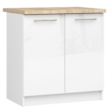 Keittiökaappi OLIWIA S80, 2 ovea, valkoinen, 80 × 85 × 46 cm