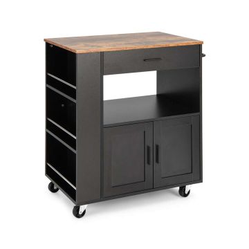 Kitchen cabinet-trolley, 3-tier spice racks, 82.55 × 92.71 × 50.8 cm