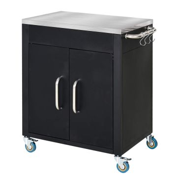 Кухонная тележка Homcom 86x50x86,5см, черный / серебристый цвет