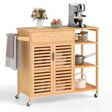 Kitchen trolley, With drawer and cabinets, 104 × 40 × 89 cm