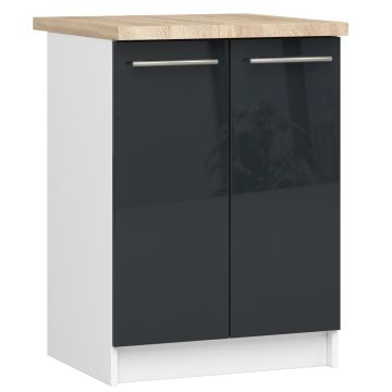 Keittiökaappi OLIWIA S60, 2 ovea, valkoinen/harmaa, 60 × 85 × 46 cm