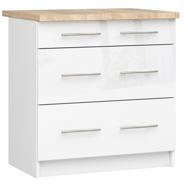 Кухонный шкаф OLIWIA S80, 3 ящика, белый, 80 × 85 × 46 см