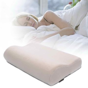Viscoelastic pillow, with removable cover, Cream, 20 × 12 × 4 inches