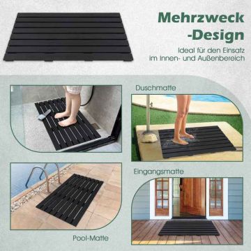Bath mat, Black, 100 × 60 × 2.5 cm