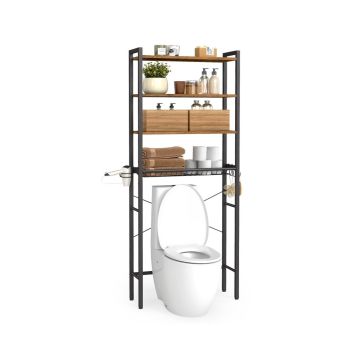 Bathroom shelf VASAGLE BTS114KD01, 3 hooks, 60 × 173 × 24 cm