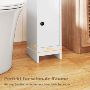 Bathroom cabinet, 2 open shelves, White, 20 × 80 × 18 cm