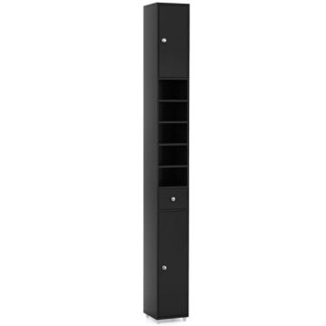 Bathroom cabinet, 2 doors, 1 drawer, White/gray, 20 × 180 × 20 cm