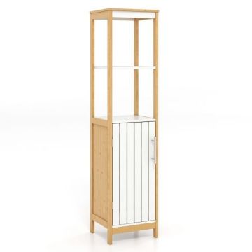 Bathroom cabinet, 2-tier shelf, 30.5 × 129.5 × 30.5 cm