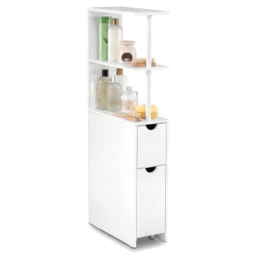 Kylpyhuonekaappi, 3 hyllyä, 1 laatikko, 45,72 × 114,3 × 20,32 cm