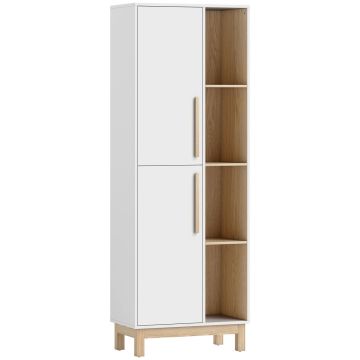 Kylpyhuonekaappi, 4 hyllyä ja 2 kaappia, 62,5 × 176 × 35 cm