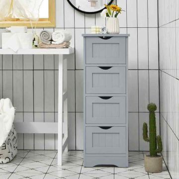 Bathroom cabinet, 4 drawers, 27.94 × 82.55 × 29.21 cm