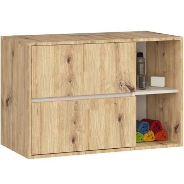 Kylpyhuonekaappi AKORD VAMI W90, 2 laatikkoa, ruskea ja beige, 90 × 60 × 45,5 cm